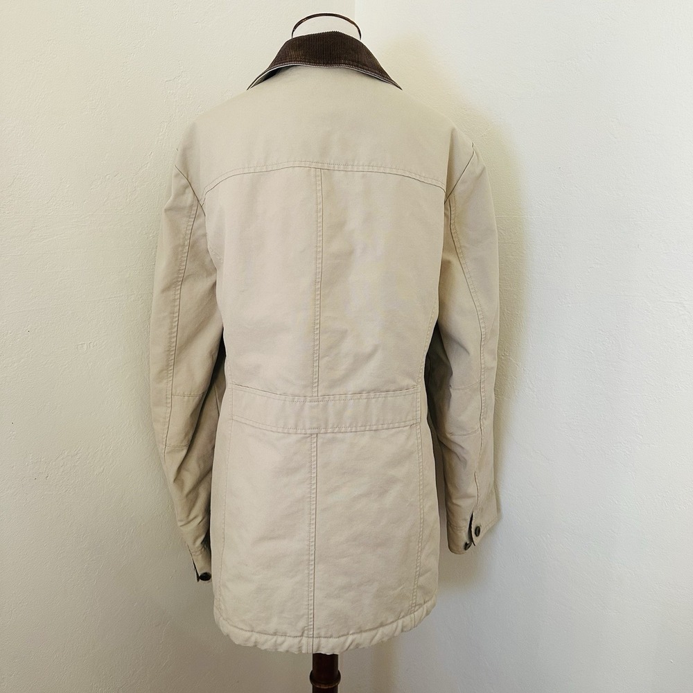 Vtg LL Bean Barn Jacket Womens 1X Tan Chore Field Quilt Lined Coat Thinsulate - Picture 2 of 13